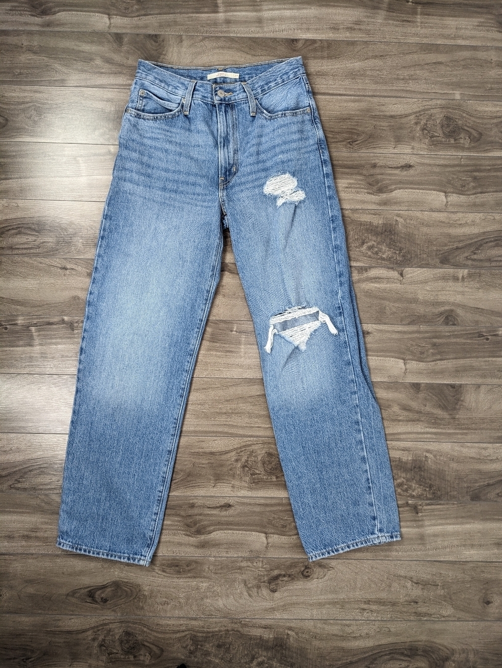 Levi's Women's Jeans Baggy 94 Size 27 Medium blue Distressed